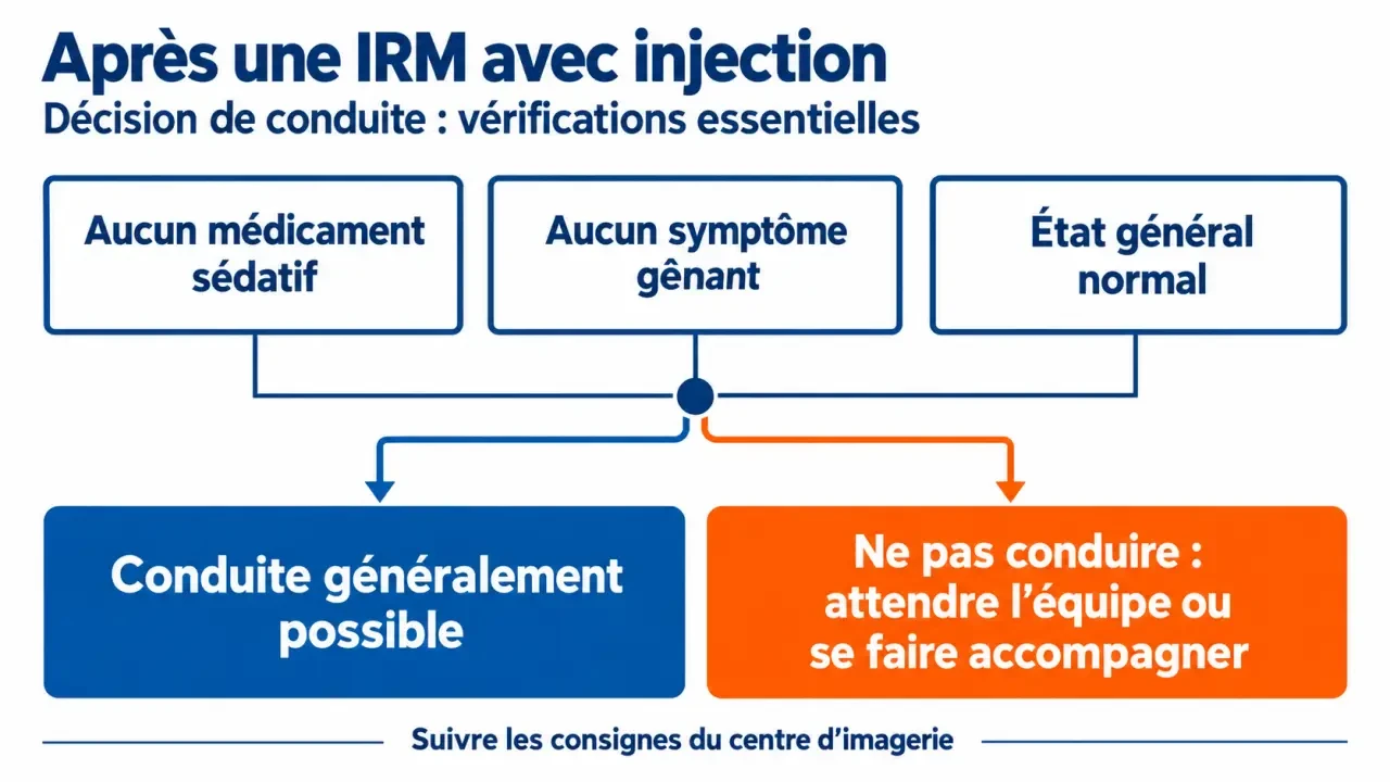 Peut-on conduire après un IRM avec injection : critères pour décider de reprendre le volant