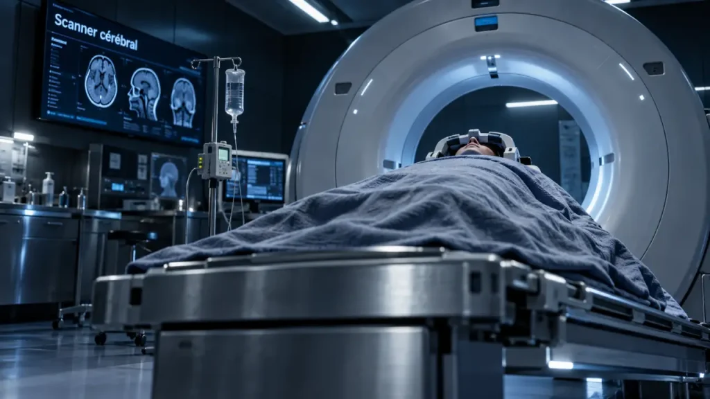 Scanner du cerveau : quelques minutes d’images, avec ou sans injection